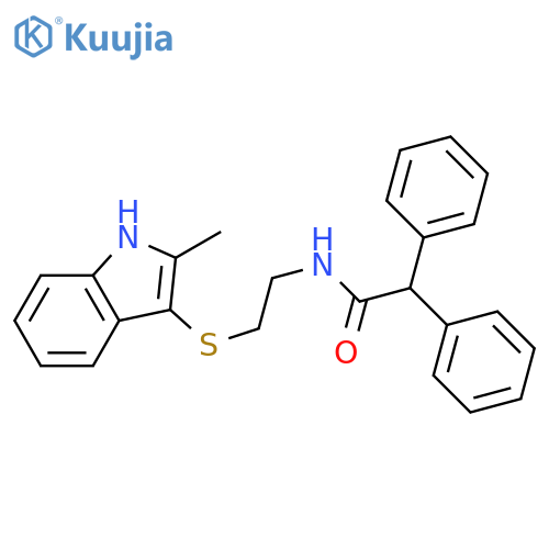 N-{2-(2-methyl-1H-indol-3-yl)sulfanylethyl}-2,2-diphenylacetamide structure