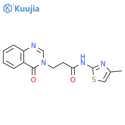 N-(4-Methyl-1,3-thiazol-2-yl)-3-(4-oxoquinazolin-3(4H)-yl)propanamide structure