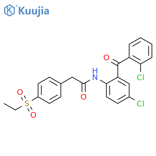 N-4-chloro-2-(2-chlorobenzoyl)phenyl-2-4-(ethanesulfonyl)phenylacetamide structure