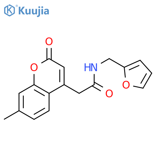 N-(furan-2-yl)methyl-2-(7-methyl-2-oxo-2H-chromen-4-yl)acetamide structure