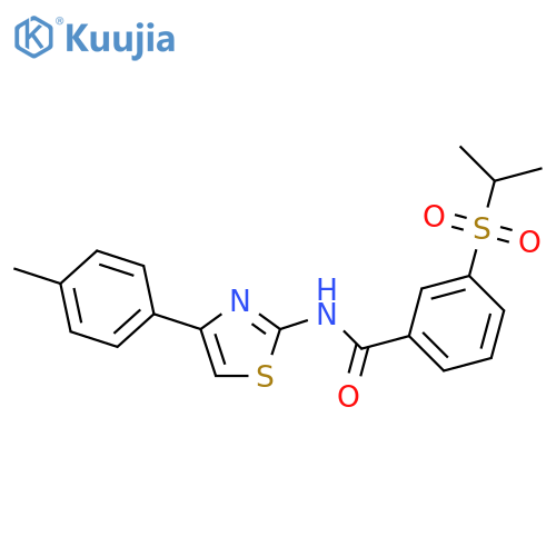 N-4-(4-methylphenyl)-1,3-thiazol-2-yl-3-(propane-2-sulfonyl)benzamide structure