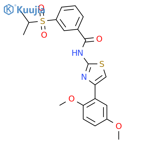 N-4-(2,5-dimethoxyphenyl)-1,3-thiazol-2-yl-3-(propane-2-sulfonyl)benzamide structure