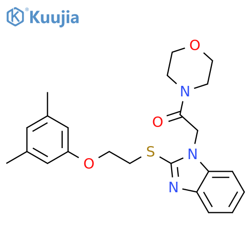 2-(2-{2-(3,5-dimethylphenoxy)ethylsulfanyl}-1H-1,3-benzodiazol-1-yl)-1-(morpholin-4-yl)ethan-1-one structure