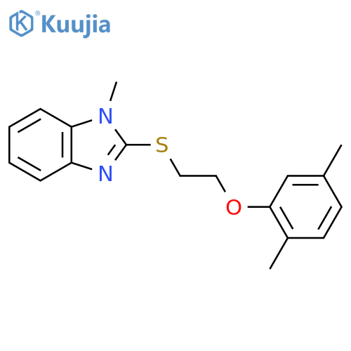 2-{2-(2,5-dimethylphenoxy)ethylsulfanyl}-1-methyl-1H-1,3-benzodiazole structure