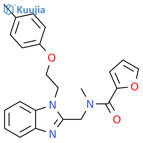 N-methyl-N-({1-2-(4-methylphenoxy)ethyl-1H-1,3-benzodiazol-2-yl}methyl)furan-2-carboxamide structure