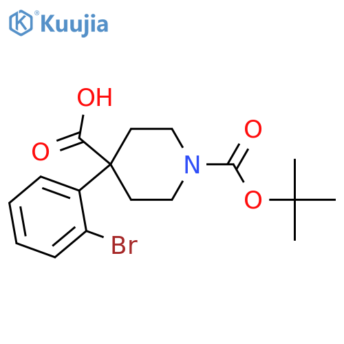 1,4-Piperidinedicarboxylic acid, 4-(2-bromophenyl)-,1-(1,1-dimethylethyl) ester structure
