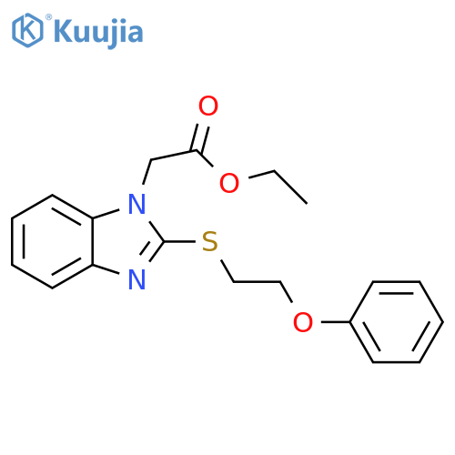 ethyl 2-{2-(2-phenoxyethyl)sulfanyl-1H-1,3-benzodiazol-1-yl}acetate structure