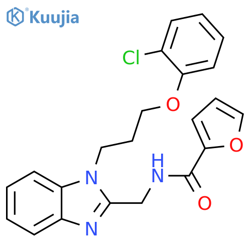 N-({1-3-(2-chlorophenoxy)propyl-1H-1,3-benzodiazol-2-yl}methyl)furan-2-carboxamide structure