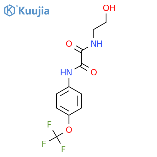 N-(2-hydroxyethyl)-N'-4-(trifluoromethoxy)phenylethanediamide structure