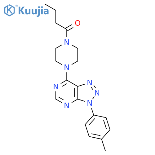 1-{4-3-(4-methylphenyl)-3H-1,2,3triazolo4,5-dpyrimidin-7-ylpiperazin-1-yl}butan-1-one structure