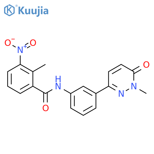 2-methyl-N-3-(1-methyl-6-oxo-1,6-dihydropyridazin-3-yl)phenyl-3-nitrobenzamide structure