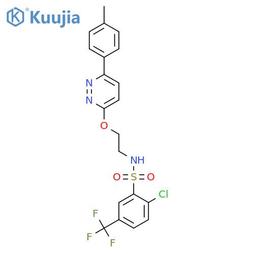 2-chloro-N-(2-((6-(p-tolyl)pyridazin-3-yl)oxy)ethyl)-5-(trifluoromethyl)benzenesulfonamide structure