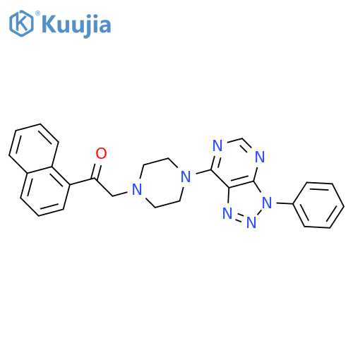 2-(naphthalen-1-yl)-1-(4-{3-phenyl-3H-1,2,3triazolo4,5-dpyrimidin-7-yl}piperazin-1-yl)ethan-1-one structure