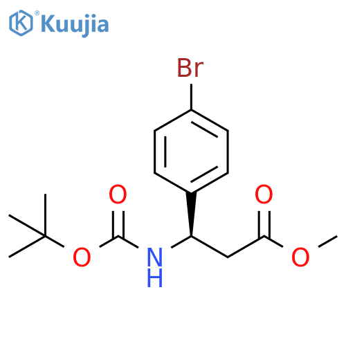 Benzenepropanoic acid, 4-bromo-β-[[(1,1-dimethylethoxy)carbonyl]amino]-, methyl ester, (βR)- structure