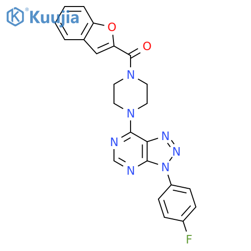 1-(1-benzofuran-2-carbonyl)-4-3-(4-fluorophenyl)-3H-1,2,3triazolo4,5-dpyrimidin-7-ylpiperazine structure
