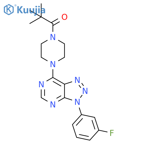 1-{4-3-(3-fluorophenyl)-3H-1,2,3triazolo4,5-dpyrimidin-7-ylpiperazin-1-yl}-2,2-dimethylpropan-1-one structure