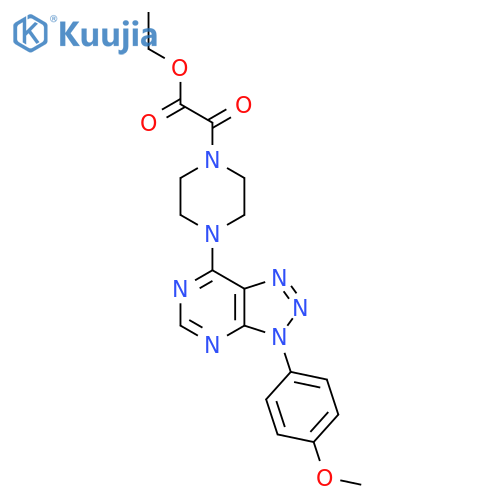 ethyl 2-{4-3-(4-methoxyphenyl)-3H-1,2,3triazolo4,5-dpyrimidin-7-ylpiperazin-1-yl}-2-oxoacetate structure