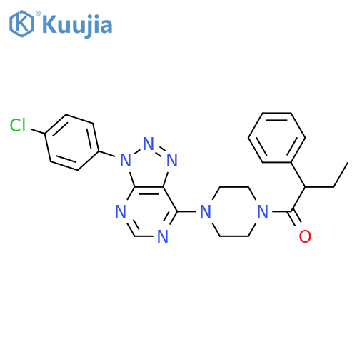 1-{4-3-(4-chlorophenyl)-3H-1,2,3triazolo4,5-dpyrimidin-7-ylpiperazin-1-yl}-2-phenylbutan-1-one structure