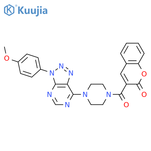 3-{4-3-(4-methoxyphenyl)-3H-1,2,3triazolo4,5-dpyrimidin-7-ylpiperazine-1-carbonyl}-2H-chromen-2-one structure