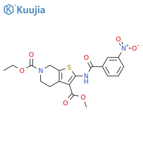 6-ethyl 3-methyl 2-(3-nitrobenzamido)-4H,5H,6H,7H-thieno2,3-cpyridine-3,6-dicarboxylate structure