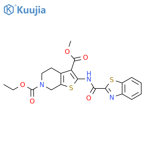 6-ethyl 3-methyl 2-(1,3-benzothiazole-2-amido)-4H,5H,6H,7H-thieno2,3-cpyridine-3,6-dicarboxylate structure