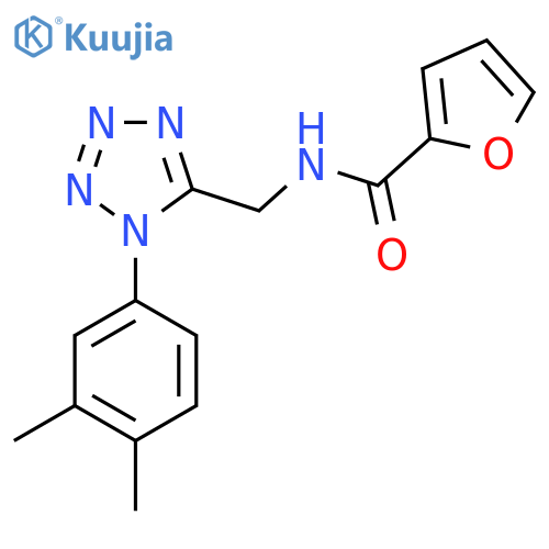 N-{1-(3,4-dimethylphenyl)-1H-1,2,3,4-tetrazol-5-ylmethyl}furan-2-carboxamide structure