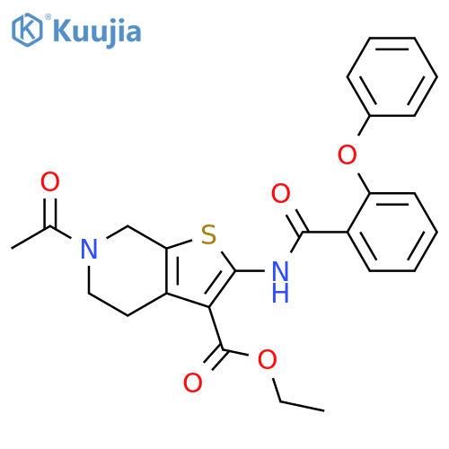 ethyl 6-acetyl-2-(2-phenoxybenzamido)-4H,5H,6H,7H-thieno2,3-cpyridine-3-carboxylate structure