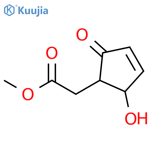 Methyl (2-hydroxy-5-oxocyclopent-3-en-1-yl)acetate structure