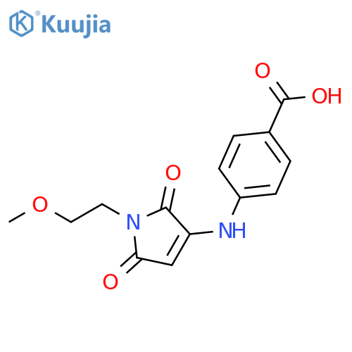 4-{1-(2-methoxyethyl)-2,5-dioxo-2,5-dihydro-1H-pyrrol-3-ylamino}benzoic acid structure