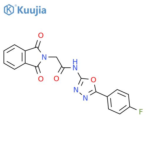 2-(1,3-dioxo-2,3-dihydro-1H-isoindol-2-yl)-N-5-(4-fluorophenyl)-1,3,4-oxadiazol-2-ylacetamide structure