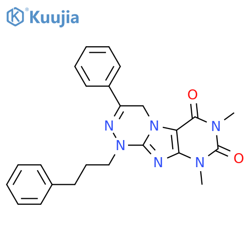 7,9-dimethyl-3-phenyl-1-(3-phenylpropyl)-1H,4H,6H,7H,8H,9H-1,2,4triazino4,3-gpurine-6,8-dione structure