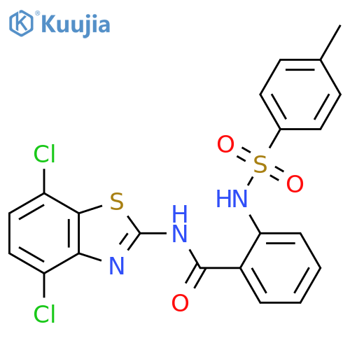 N-(4,7-dichloro-1,3-benzothiazol-2-yl)-2-(4-methylbenzenesulfonamido)benzamide structure