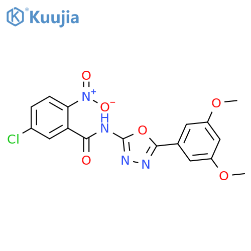 5-chloro-N-5-(3,5-dimethoxyphenyl)-1,3,4-oxadiazol-2-yl-2-nitrobenzamide structure