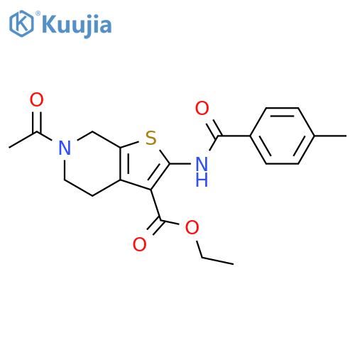 ethyl 6-acetyl-2-(4-methylbenzamido)-4H,5H,6H,7H-thieno2,3-cpyridine-3-carboxylate structure