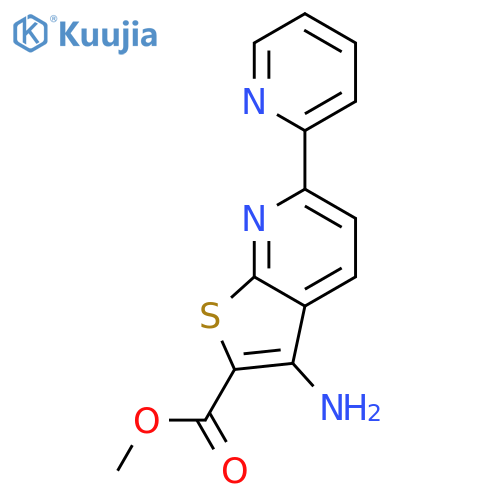 Methyl 3-amino-6-(2-pyridinyl)thieno-2,3-bpyridine-2-carboxylate structure