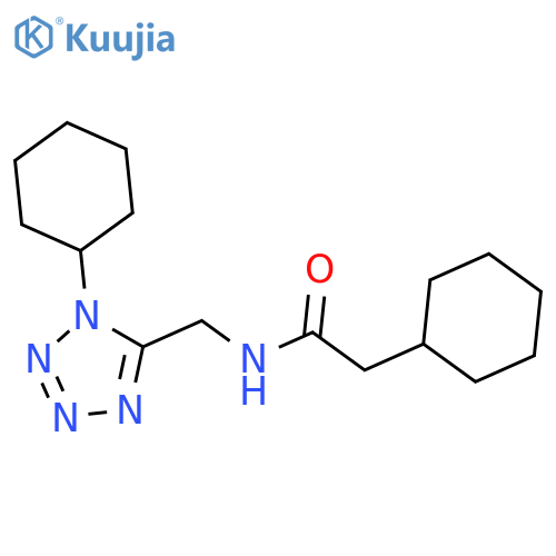 2-cyclohexyl-N-(1-cyclohexyl-1H-1,2,3,4-tetrazol-5-yl)methylacetamide structure