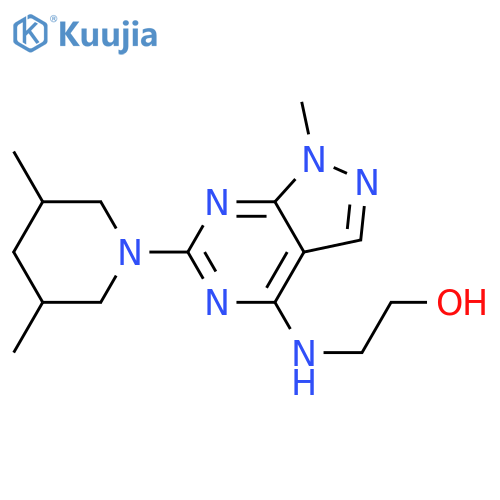 2-{6-(3,5-dimethylpiperidin-1-yl)-1-methyl-1H-pyrazolo3,4-dpyrimidin-4-ylamino}ethan-1-ol structure