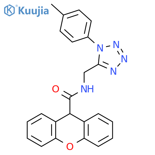 N-{1-(4-methylphenyl)-1H-1,2,3,4-tetrazol-5-ylmethyl}-9H-xanthene-9-carboxamide structure