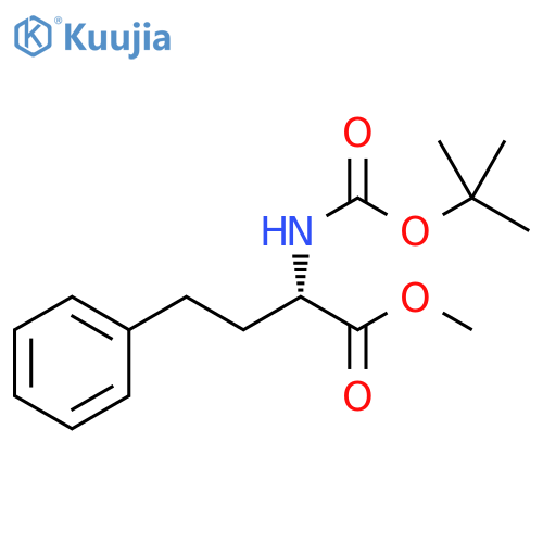 methyl (2S)-2-{[(tert-butoxy)carbonyl]amino}-4-phenylbutanoate structure