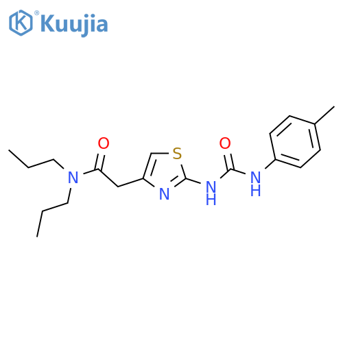 2-(2-{(4-methylphenyl)carbamoylamino}-1,3-thiazol-4-yl)-N,N-dipropylacetamide structure