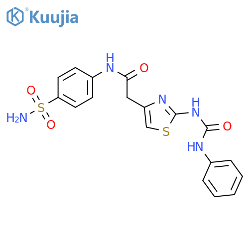 2-{2-(phenylcarbamoyl)amino-1,3-thiazol-4-yl}-N-(4-sulfamoylphenyl)acetamide structure