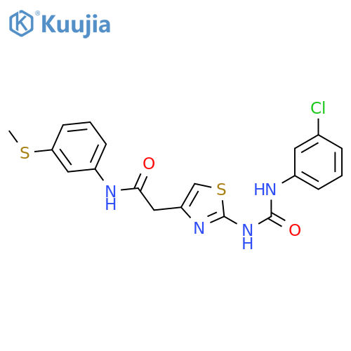 2-(2-{(3-chlorophenyl)carbamoylamino}-1,3-thiazol-4-yl)-N-3-(methylsulfanyl)phenylacetamide structure