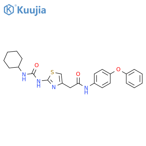 2-{2-(cyclohexylcarbamoyl)amino-1,3-thiazol-4-yl}-N-(4-phenoxyphenyl)acetamide structure