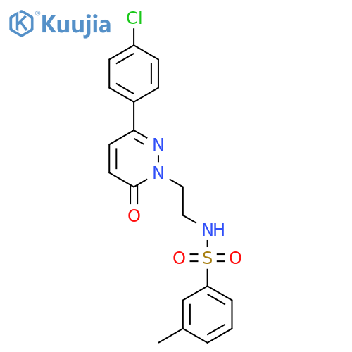 N-{2-3-(4-chlorophenyl)-6-oxo-1,6-dihydropyridazin-1-ylethyl}-3-methylbenzene-1-sulfonamide structure