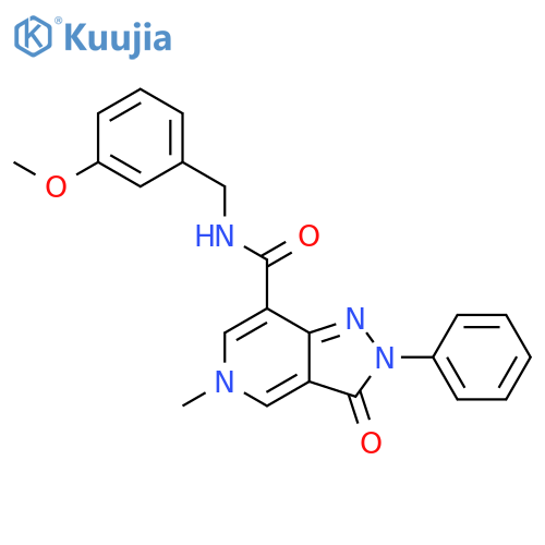 N-(3-methoxyphenyl)methyl-5-methyl-3-oxo-2-phenyl-2H,3H,5H-pyrazolo4,3-cpyridine-7-carboxamide structure