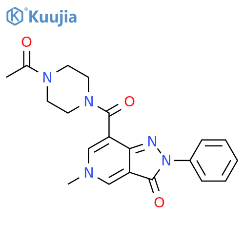 7-(4-acetylpiperazine-1-carbonyl)-5-methyl-2-phenyl-2H,3H,5H-pyrazolo4,3-cpyridin-3-one structure