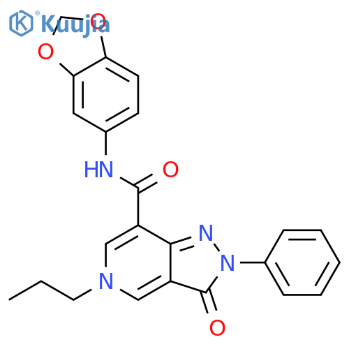 N-(2H-1,3-benzodioxol-5-yl)-3-oxo-2-phenyl-5-propyl-2H,3H,5H-pyrazolo4,3-cpyridine-7-carboxamide structure