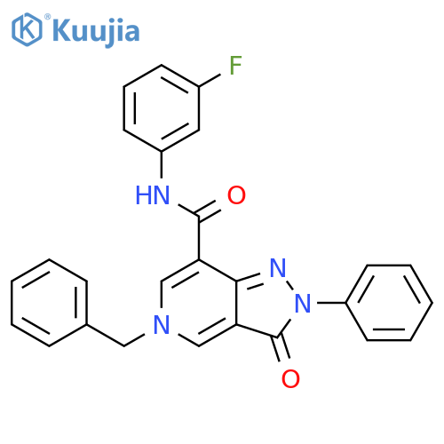 5-benzyl-N-(3-fluorophenyl)-3-oxo-2-phenyl-2H,3H,5H-pyrazolo4,3-cpyridine-7-carboxamide structure