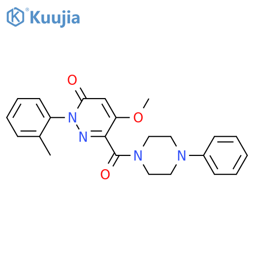 5-methoxy-2-(2-methylphenyl)-6-(4-phenylpiperazine-1-carbonyl)-2,3-dihydropyridazin-3-one structure