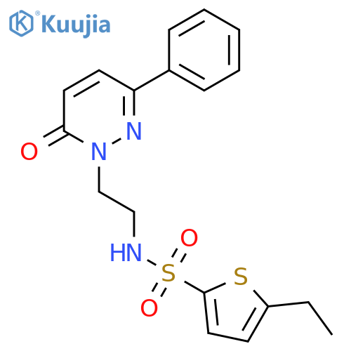 5-ethyl-N-2-(6-oxo-3-phenyl-1,6-dihydropyridazin-1-yl)ethylthiophene-2-sulfonamide structure